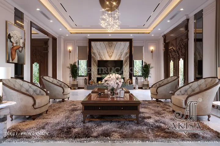 Mẫu Thiết Kế Nội Thất Biệt Thự Phong Cách Luxury (cđt: Ông Vì - Sơn La) Nt22947