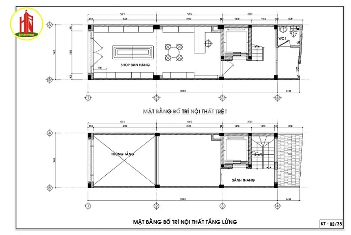 Mặt bằng bố trí nội thất nhà phố Nguyễn Trãi Mặt bằng bố trí nội thất nhà phố Nguyễn Trãi