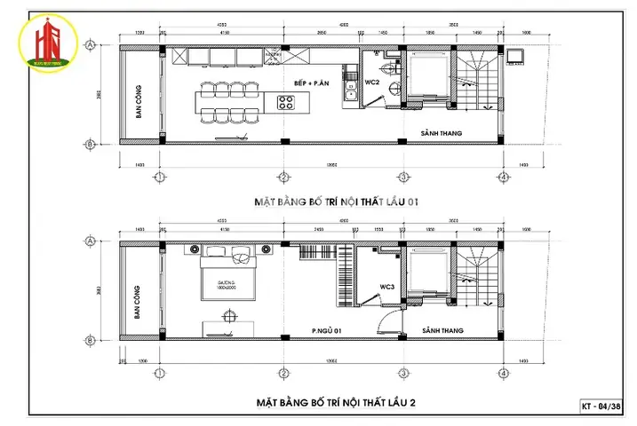 Mặt bằng bố trí nội thất nhà phố Nguyễn Trãi Mặt bằng bố trí nội thất nhà phố Nguyễn Trãi