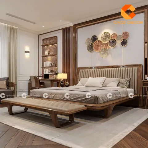 Mẫu Giường Gỗ Tự Nhiên Đẹp Hiện Đại