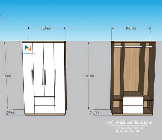 Thiết Kế Tủ 1m6x2m Giá Rẻ: