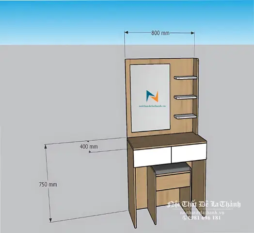 Thiết Kế Bàn Trang Điểm Giá Rẻ 80cm: