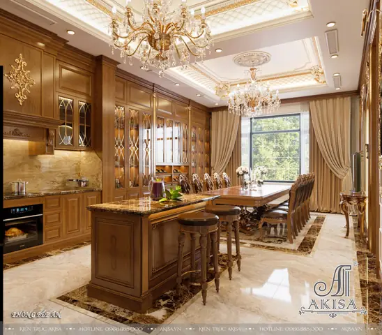 Thiết Kế Nội Thất Cổ Điển Gỗ Tự Nhiên Đẳng Cấp (cđt: Ông Thái - Hòa Bình) Nt42539