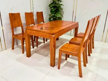 Bàn Phấn Trang Điểm Gõ Louis 5 Hộc Kéo - Btd278
