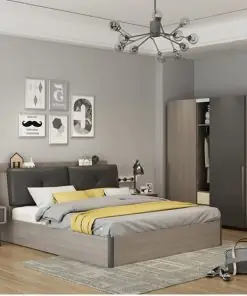 Combo Nội Thất Phòng Ngủ Hiện Đại Phong Cách Tối Giản Màu Ghi-vân Gỗ Combo Nội Thất Phòng Ngủ Hiện Đại Phong Cách Tối Giản Màu Ghi-vân Gỗ