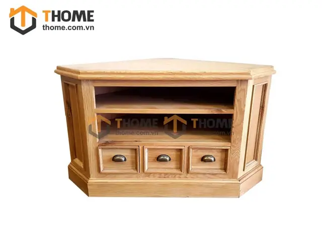 Tủ Tivi Gỗ Sồi Tự Nhiên Góc 3 Hộc Kéo Ttv-16sm Tủ Tivi Gỗ Sồi Tự Nhiên Góc 3 Hộc Kéo Ttv-16sm