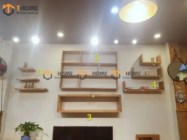 Kệ Sách Gỗ Sồi Tự Nhiên Treo Tường Ks-23sm Kệ Sách Gỗ Sồi Tự Nhiên Treo Tường Ks-23sm