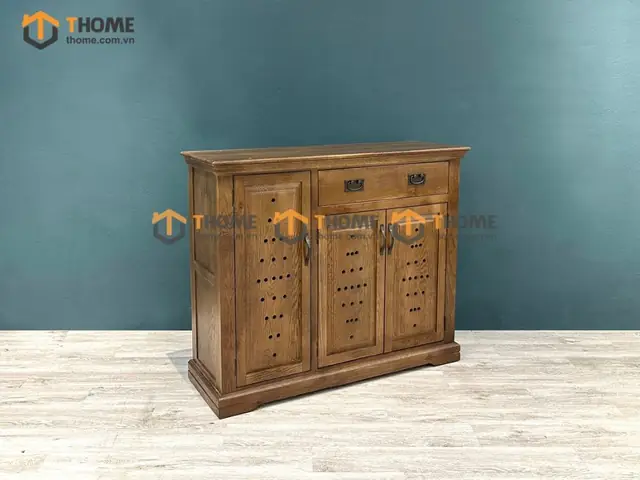 Tủ Giày Gỗ Sồi Tự Nhiên 3 Cánh 1 Hộc Kéo Chấm Bi Tuscany Tg-29sm Tủ Giày Gỗ Sồi Tự Nhiên 3 Cánh 1 Hộc Kéo Chấm Bi Tuscany Tg-29sm