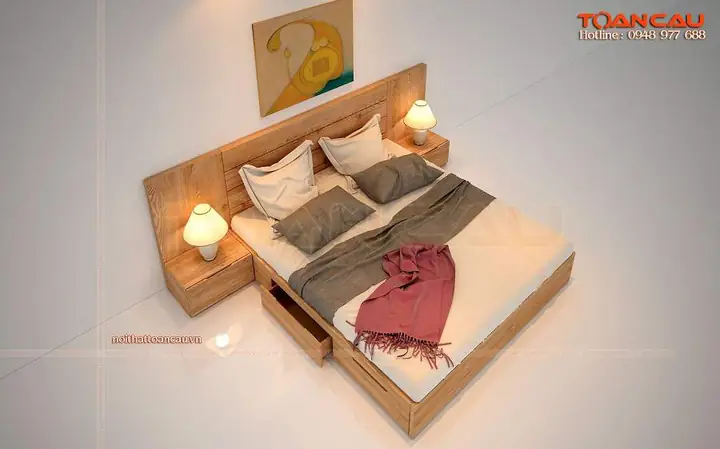 Giường Gỗ Sồi