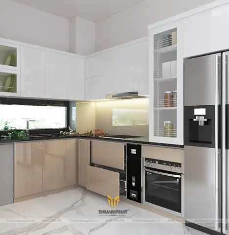 Tủ Bếp Acrylic An Cường Với Hình Thẳng Hay Còn Gọi Là Hình Chữ L. Tủ Bếp Acrylic An Cường Với Hình Thẳng Hay Còn Gọi Là Hình Chữ L.