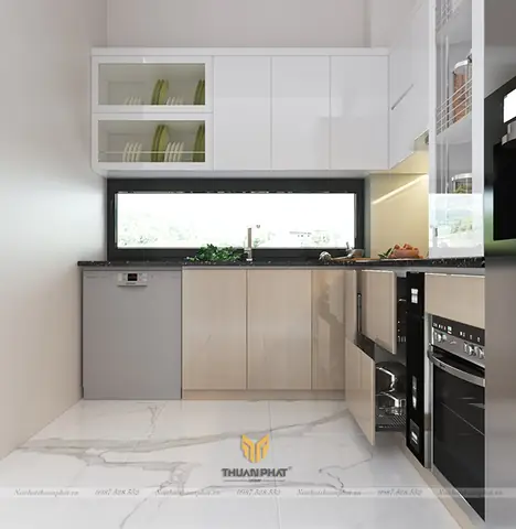 Tủ Bếp Acrylic An Cường Với Hình Thẳng Hay Còn Gọi Là Hình Chữ L. Tủ Bếp Acrylic An Cường Với Hình Thẳng Hay Còn Gọi Là Hình Chữ L.