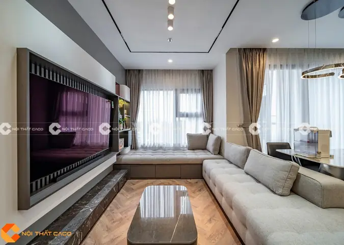 Thi Công Nội Thất Chung Cư Với Phòng Khách Hiện Đại, Sang Trọng