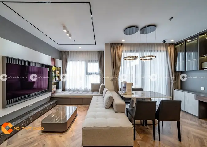 Thi Công Nội Thất Chung Cư Với Phòng Khách Hiện Đại, Sang Trọng