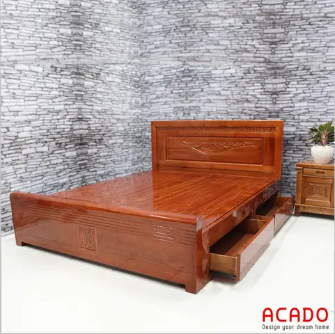 Giường Ngủ Gỗ Xoan Đào - Nội Thất Aacdo