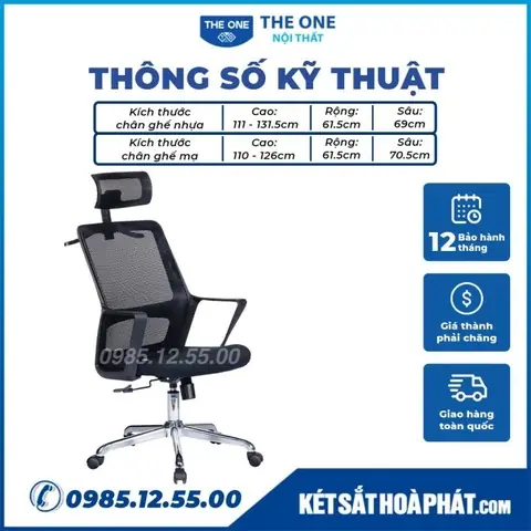 Thông Số Kỹ Thuật Ghế Xoay Văn Phòng Gl308