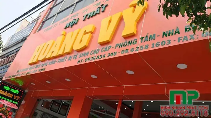 Minh Nhuận Phát Thiết Kế Thi Công Bảng Hiệu Cho Công Ty Cổ Phần Nội Thất Hoàng Vỹ