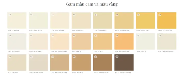 2. Bảng Màu Sơn Jotun Trong Nhà Mới Nhất 2. Bảng Màu Sơn Jotun Trong Nhà Mới Nhất