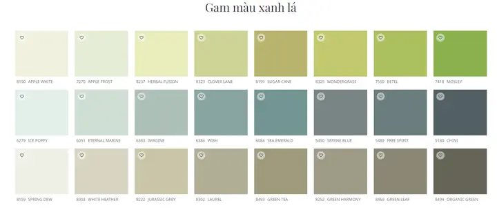 2. Bảng Màu Sơn Jotun Trong Nhà Mới Nhất 2. Bảng Màu Sơn Jotun Trong Nhà Mới Nhất