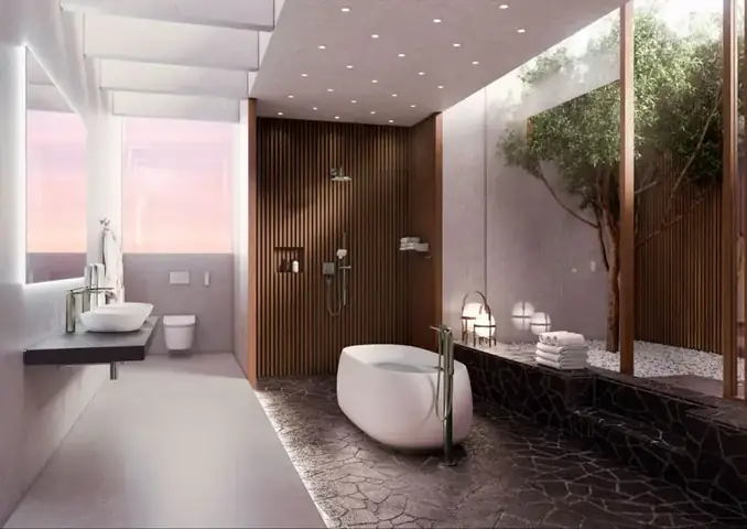 Mẫu Nhà Tắm Đẹp, Trang Trí Phòng Tắm Đẹp Với Cây Xanh