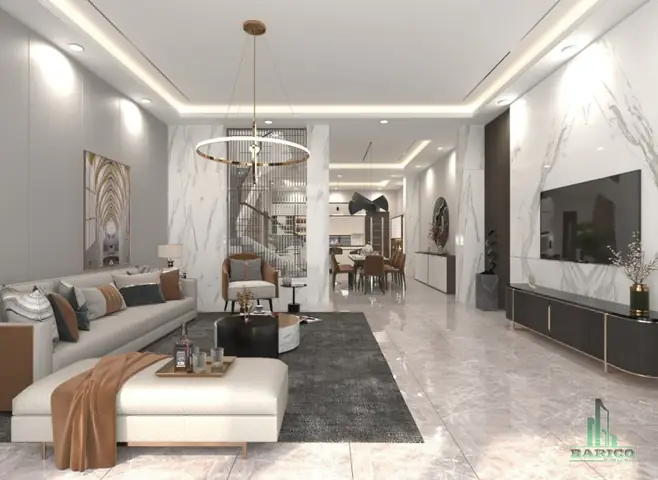 Không Gian Phòng Khách + Nhà Vệ Sinh Tầng Trệt