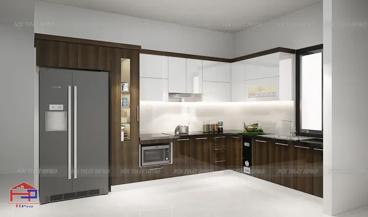 Mẫu Tủ Bếp Acrylic Tbac130 Nhà Chị Hà - Tp. Cẩm Phả, Quảng Ninh Cho Không Gian Thoáng Mát Mẫu Tủ Bếp Acrylic Tbac130 Nhà Chị Hà - Tp. Cẩm Phả, Quảng Ninh Cho Không Gian Thoáng Mát