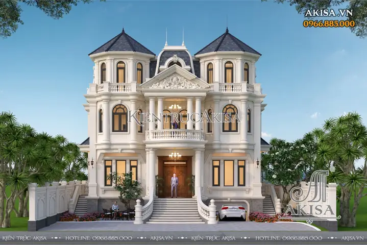 Thiết Kế Biệt Thự Lâu Đài 3 Tầng Kiểu Pháp (cđt: Ông Nguyên - Vĩnh Phúc) Ld32477 Thiết Kế Biệt Thự Lâu Đài 3 Tầng Kiểu Pháp (cđt: Ông Nguyên - Vĩnh Phúc) Ld32477