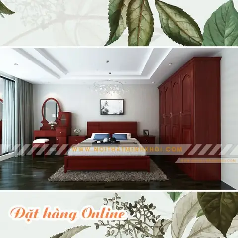 Bộ Nội Thất Phòng Ngủ Đẹp Màu Nâu Cánh Gián - BPN903