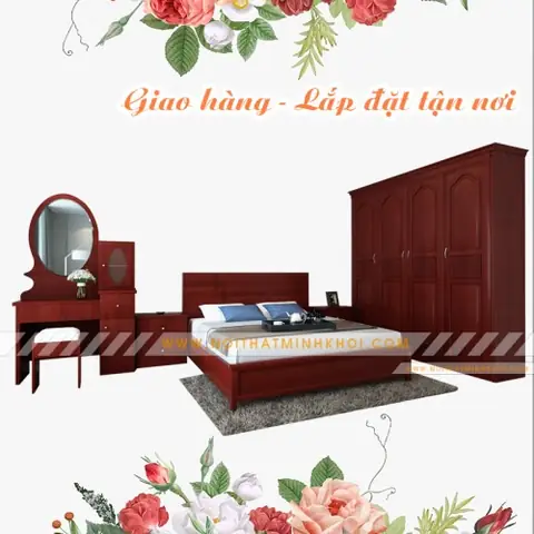 Bộ Nội Thất Phòng Ngủ Đẹp Màu Nâu Cánh Gián - BPN903