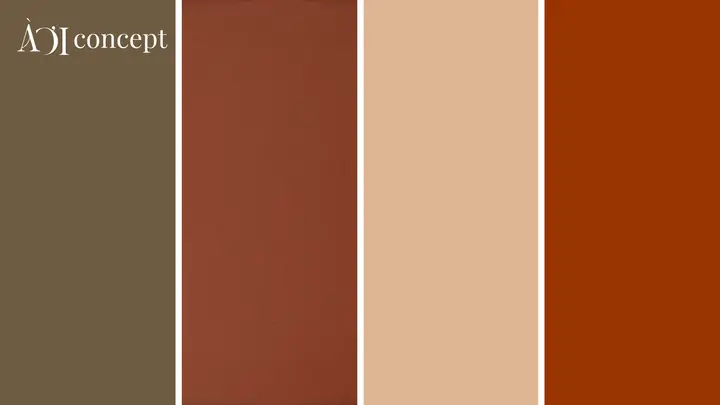 1.3. Các sắc độ màu nâu: Nâu đất, nâu sữa, nâu đỏ, nâu socola 1.3. Các sắc độ màu nâu: Nâu đất, nâu sữa, nâu đỏ, nâu socola