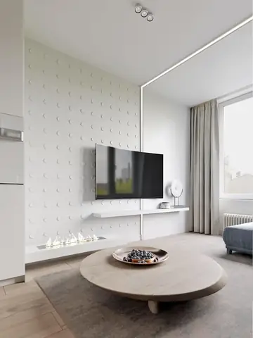 Thiết kế nội thất phòng khách căn hộ màu xanh pastel Thiết kế nội thất phòng khách căn hộ màu xanh pastel