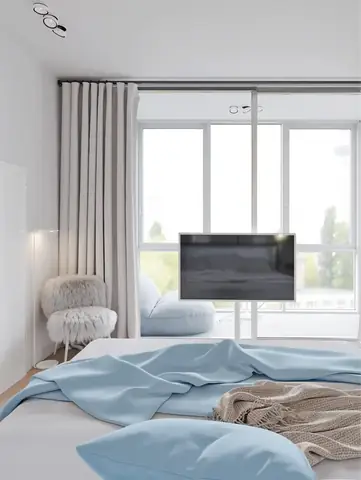 Thiết kế nội thất phòng ngủ căn hộ xanh pastel Thiết kế nội thất phòng ngủ căn hộ xanh pastel