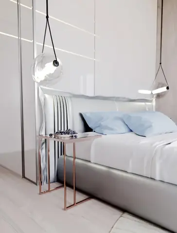 Thiết kế nội thất phòng ngủ căn hộ xanh pastel Thiết kế nội thất phòng ngủ căn hộ xanh pastel
