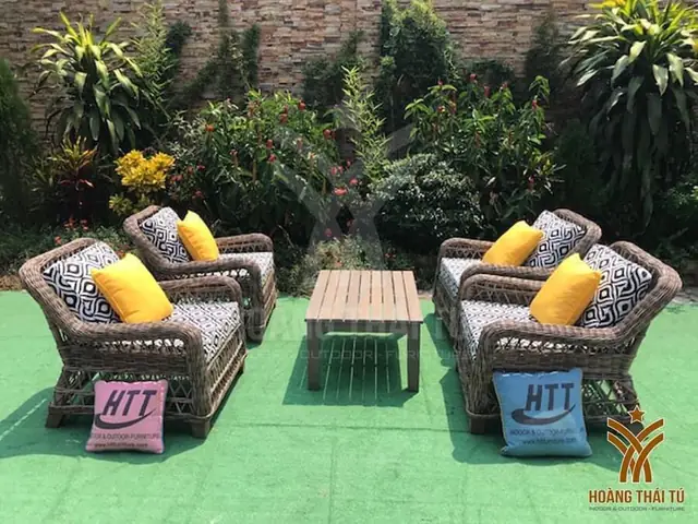 Top 10 mẫu bàn ghế ngoại thất mây nhựa ngoài trời đẹp năm 2023