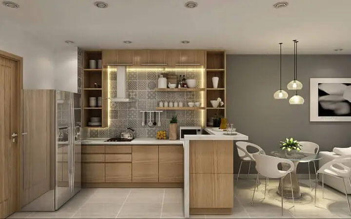 2.6. Tủ bếp – Thiết kế nội thất chung cư nhỏ 40m2 2.6. Tủ bếp – Thiết kế nội thất chung cư nhỏ 40m2