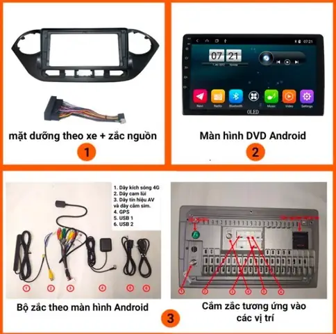 3. Bộ sản phẩm màn hình DVD Toyota Vios 2008-2009-2010-2011-2012