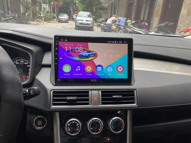 1. Tổng quan sau khi lắp màn hình Màn hình DVD Toyota Vios 2008-2012