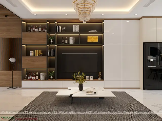 Thiết kế nội thất phòng khách sang trọng, tiện nghi