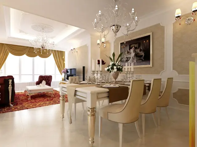 Mẫu thiết kế nội thất nhà 1 trệt 3 lầu theo phong cách cổ điển