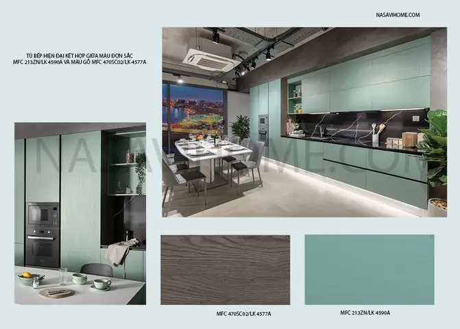 2. Giá tủ bếp an cường phủ MELAMINE