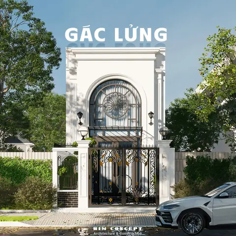 Thiết kế nhà cấp 4 gác lửng mái bằng sang trọng
