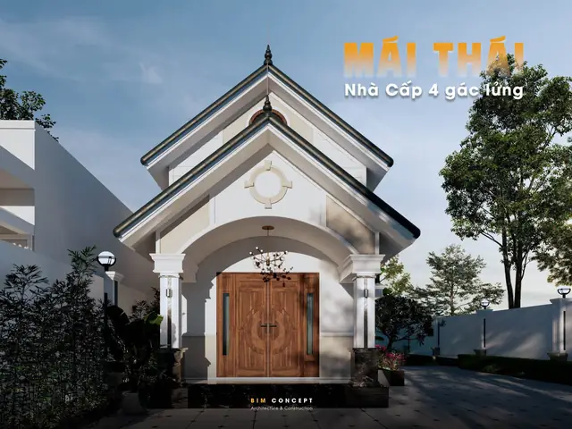 Nhà cấp 4 mái thái có gác lững
