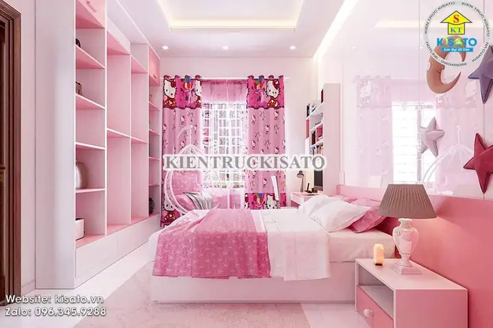 Nội thất phòng ngủ Hello Kitty dễ thương