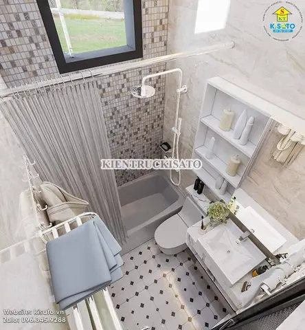 Nội thất phòng tắm kết hợp WC tiện dụng