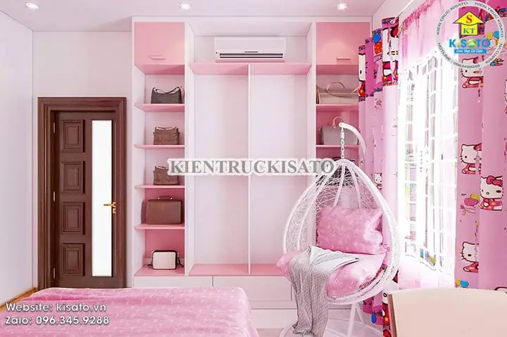 Nội thất phòng ngủ Hello Kitty dễ thương