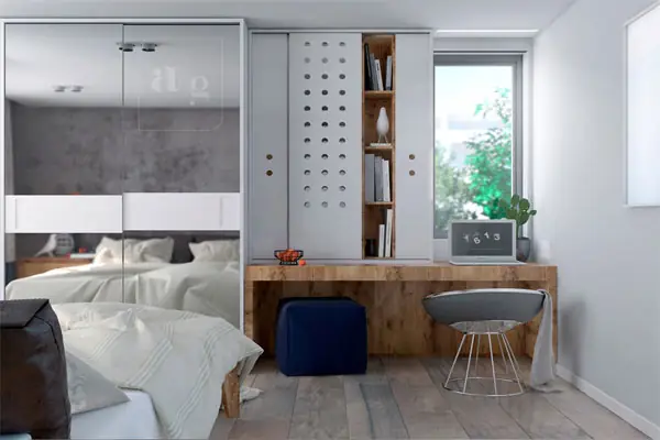 Bàn làm việc cạnh cửa sổ