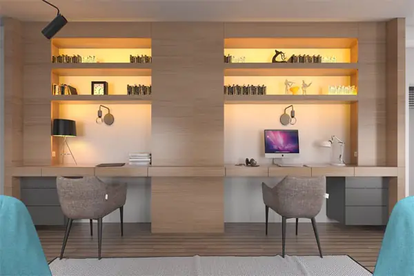 Bàn làm việc liền kệ sách