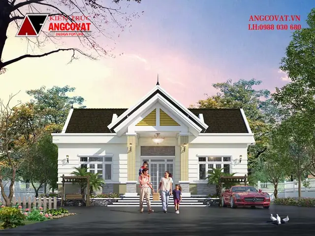 Phương Án Số 1: Mẫu Nhà Gác Lửng Đẹp Phong Cách Châu Âu Diện Tích 190m2 Mới Nhất Năm 2019