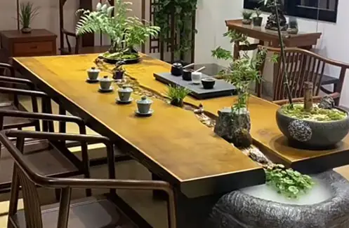BÃN TRÃ Gá» ÄIÃU KHáº®C Máº¶T BÃN áº¤N TÆ¯á»¢NG PJ01