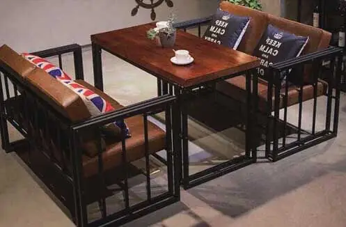 Bá» BÃN GHáº¾ CAFE Báº°NG Gá» HOY TM128