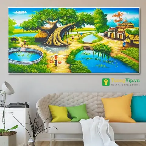 Một số dòng tranh phong cảnh quê hương đẹp nhất tại Tường Vip